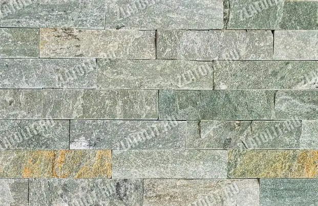 плитка из серо-зелёного златолита для облицовки в наличии от производителя